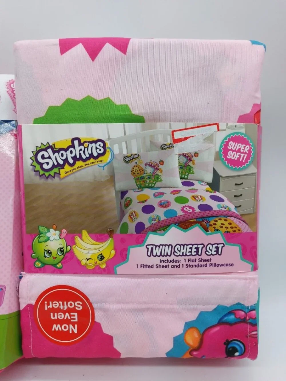 Shopkins Curtains & 3 Piece  Twin Sheet Set NWT